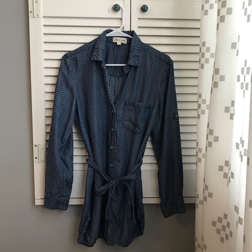 Anthropologie Cloth & Stone Denim Tunic Shirt - S
